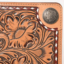Load image into Gallery viewer, Hand Tooled Leather Portfolio, Leather Padfolio, Leather Legal Pad Portfolio, Leather Legal Pad Notebook, Tooled Leather Portfolio Envelope
