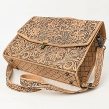 Load image into Gallery viewer, Western Purse, Western Tote Bag, Hand Tooled Leather Purse, Leather Briefcase, Leather Laptop Bag, Hand Tooled Leather Work Bag
