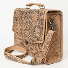 Load image into Gallery viewer, Western Purse, Western Tote Bag, Hand Tooled Leather Purse, Leather Briefcase, Leather Laptop Bag, Hand Tooled Leather Work Bag
