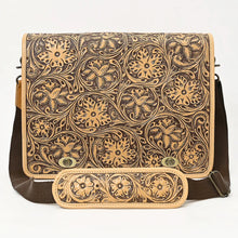 Load image into Gallery viewer, Western Purse, Western Tote Bag, Hand Tooled Leather Purse, Leather Briefcase, Laptop Bag, Hand Tooled Leather Work Bag
