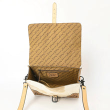 Load image into Gallery viewer, Western Purse, Western Tote Bag, Hand Tooled Leather Purse, Leather Briefcase, Laptop Bag, Hair On Cowhide Leather Work Bag
