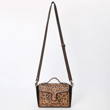 Load image into Gallery viewer, Western Purse, Hand Tooled Leather Crossbody Purse, Western Leather Purse, Cowhide Purse, Genuine Leather Purse, Small Crossbody Purse
