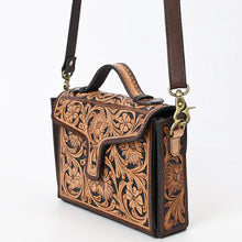 Load image into Gallery viewer, Western Purse, Hand Tooled Leather Crossbody Purse, Western Leather Purse, Cowhide Purse, Genuine Leather Purse, Small Crossbody Purse
