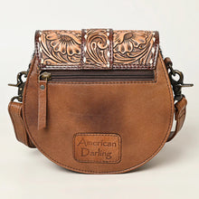 Load image into Gallery viewer, Western Leather Purse, Western Tote Bag, Hand Tooled Leather Crossbody Purse, Genuine Hair On Cowhide Crossbody Bag, Leather Purse
