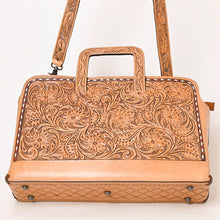 Load image into Gallery viewer, Western Purse, Western Tote Bag, Hand Tooled Leather Work Bag, Hand Tooled Leather Purse, Leather Briefcase, Laptop Bag,
