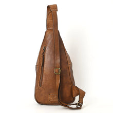 Load image into Gallery viewer, Leather Sling Bag Women, Leather Sling Backpack Purse, Leather Backpack, Western Purse, Brown Leather Sling Purse, Leather Satchel Bag
