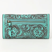 Load image into Gallery viewer, Western Hand Tooled Leather Wallet Purse, Leather Wallet, Genuine Leather Bag, Western Purse, Luxury Wallet, Cowhide Wallet
