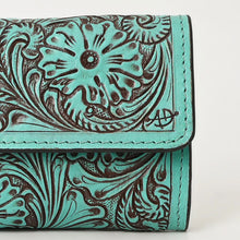 Load image into Gallery viewer, Western Hand Tooled Leather Wallet Purse, Leather Wallet, Genuine Leather Bag, Western Purse, Luxury Wallet, Cowhide Wallet
