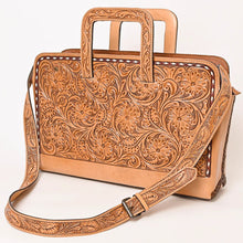 Load image into Gallery viewer, Western Purse, Western Tote Bag, Hand Tooled Leather Work Bag, Hand Tooled Leather Purse, Leather Briefcase, Laptop Bag,
