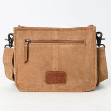 Load image into Gallery viewer, Suede Leather Western Purse, Leather Fringe Crossbody Purse, Boot Stitch Western Leather Crossbody Purse, Genuine Cowhide Leather Purse
