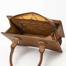 Load image into Gallery viewer, Brown Leather Purse, Cute Tote Bag, Leather Top Handle Purse, Western Tote Bag, Cowhide Purse, Genuine Cowhide, Leather Shoulder Bag
