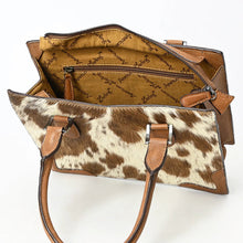 Load image into Gallery viewer, Brown Leather Purse, Cute Tote Bag, Leather Top Handle Purse, Western Tote Bag, Cowhide Purse, Genuine Cowhide, Leather Shoulder Bag
