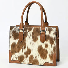Load image into Gallery viewer, Brown Leather Purse, Cute Tote Bag, Leather Top Handle Purse, Western Tote Bag, Cowhide Purse, Genuine Cowhide, Leather Shoulder Bag
