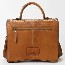 Load image into Gallery viewer, Western Hand Tooled Leather Purse, Western Tote Bag, Small Western Leather Purse, Genuine Cowhide Leather Purse, Western Crossbody Purse
