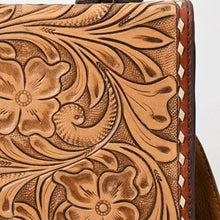 Load image into Gallery viewer, Western Hand Tooled Leather Purse, Western Tote Bag, Small Western Leather Purse, Genuine Cowhide Leather Purse, Western Crossbody Purse
