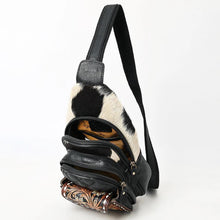 Load image into Gallery viewer, Leather Sling Bag Women, Leather Sling Backpack Purse, Leather Backpack, Western Purse, Hand Tooled Leather Sling Purse
