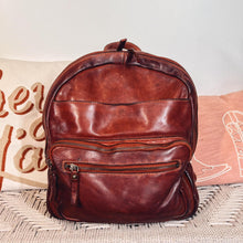 Load image into Gallery viewer, Leather Backpack Women, Italian Leather Backpack, Medium Size Leather Backpack, Western Purse, European Leather Backpack, Cowhide Backpack
