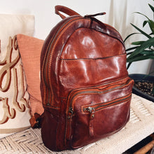 Load image into Gallery viewer, Leather Backpack Women, Italian Leather Backpack, Medium Size Leather Backpack, Western Purse, European Leather Backpack, Cowhide Backpack
