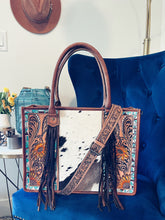 Load image into Gallery viewer, Country Meadows Western Leather Tote Bag
