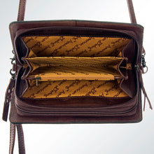 Load image into Gallery viewer, Western Leather Wallet Purse, Hand Tooled Leather Wallet, Crossbody Purse, Womens Leather Wallet,  Genuine Leather, American Darling Wallet
