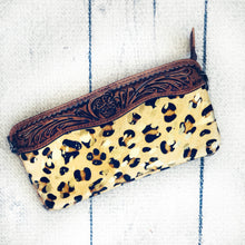 Load image into Gallery viewer, Cowhide Clutch Wallet Purse, Genuine Cowhide Leather, Leopard Print Purse, Western Purse, Hair On Hide Purse, Hairon, Boho Chic
