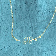 Load image into Gallery viewer, Bird On A Wire Necklace, Gold Necklace, Pendant Necklace, Dainty Necklace, Layering Necklace, Bird Lover, Perfect Gift For Mom
