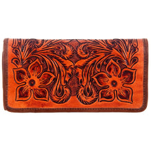 Load image into Gallery viewer, Western Hand Tooled Leather Wallet Purse, Leather Wallet Purse, Genuine Leather Bag, Genuine Cowhide Bag, Western Purse, Luxury Wallet
