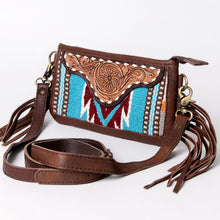 Load image into Gallery viewer, Western Hand Tooled Leather Wallet Purse, Leather Crossbody Purse, Genuine Leather Bag, Genuine Cowhide Bag, Western Purse, Luxury Wallet

