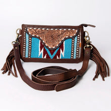 Load image into Gallery viewer, Western Hand Tooled Leather Wallet Purse, Leather Crossbody Purse, Genuine Leather Bag, Genuine Cowhide Bag, Western Purse, Luxury Wallet
