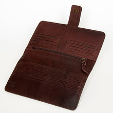 Load image into Gallery viewer, Western Hand Tooled Leather Wallet Purse, Leather Crossbody Purse, Genuine Leather Bag, Genuine Cowhide Bag, Western Purse, Luxury Wallet
