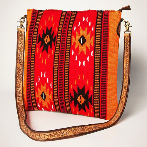 Western Hand Tooled Leather Purse, Concealed Carry Purse, Cowhide Purse, Saddle Blanket Bag, Genuine Cowhide, Western Purse, Leather Fringe