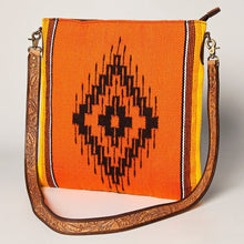 Load image into Gallery viewer, Western Hand Tooled Leather Purse, Concealed Carry Purse, Cowhide Purse, Saddle Blanket Bag, Genuine Cowhide, Western Purse, Leather Fringe
