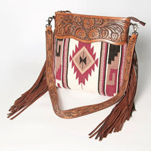 Load image into Gallery viewer, Western Hand Tooled Leather Purse, Cowhide Purse, Conceal Carry Purse, American Darling Purse, Western Purse with Leather Fringe
