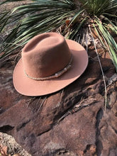 Load image into Gallery viewer, Womens Wide Brim Fedora Hat, Wool Fedora Hat, Felt Cowboy Hat, Wide Brimmed Fedora, Wool Fedora Womens, Womens Felt Hat
