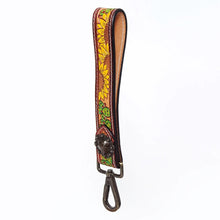 Load image into Gallery viewer, Western Hand Tooled Leather Purse Wrist Strap, Cowhide Wristlet Strap, American Darling Leather Purse Strap, Genuine Cowhide Wrist Strap

