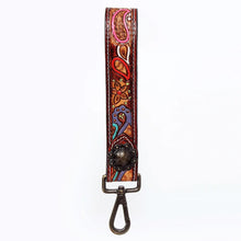 Load image into Gallery viewer, Western Hand Tooled Leather Purse Wrist Strap, Cowhide Wristlet Strap, American Darling Leather Purse Strap, Genuine Cowhide Wrist Strap
