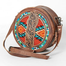 Load image into Gallery viewer, Western Hand Tooled Leather Canteen Purse, Conceal Carry Purse, Cowhide Purse, American Darling Purse, Western Crossbody Purse
