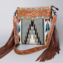 Load image into Gallery viewer, Western Hand Tooled Leather Purse, Conceal Carry Purse, Cowhide Purse, American Darling Purse, Western Crossbody Purse, Leather Fringe
