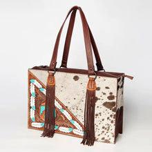 Load image into Gallery viewer, Western Purse, Tooled Leather Purse, Conceal Carry Purse, Cowhide Purse, American Darling Purse, Western Crossbody Purse, Leather Fringe
