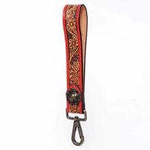 Load image into Gallery viewer, Western Hand Tooled Leather Purse Wrist Strap, Cowhide Wristlet Strap, American Darling Leather Purse Strap, Genuine Cowhide Wrist Strap

