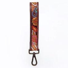Load image into Gallery viewer, Western Hand Tooled Leather Purse Wrist Strap, Cowhide Wristlet Strap, American Darling Leather Purse Strap, Genuine Cowhide Wrist Strap
