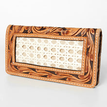 Load image into Gallery viewer, Western Hand Tooled Leather Wallet Purse, Leather Crossbody Purse, Genuine Leather Bag, Genuine Cowhide Bag, Western Purse, Luxury Wallet
