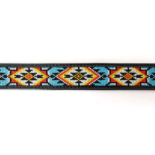 Load image into Gallery viewer, Womens Western Hand Tooled Leather Belt, Rodeo Belt, Embossed Leather Belt, Western Belt, Cowboy Belt, Cowgirl Belt, Beaded Handmade Belt
