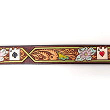 Load image into Gallery viewer, Womens Western Hand Tooled Leather Belt, Rodeo Belt, Embossed Leather Belt, Western Belt, Cowboy Belt, Cowgirl Belt, Studded Handmade Belt
