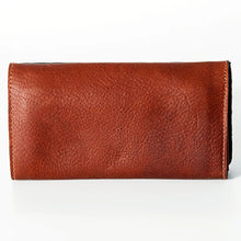 Load image into Gallery viewer, Western Hand Tooled Leather Wallet Purse, Western Buck Stitch Wallet, Leather Crossbody Purse, Genuine Leather Bag, Genuine Cowhide Bag
