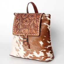 Load image into Gallery viewer, Leather Backpack Women, Leather Backpack Purse, Leather Backpack, Western Purse, Small Leather Backpack, Cowhide Backpack, Cowhide Purse
