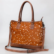 Load image into Gallery viewer, Western Hand Tooled Leather Purse, Concealed Carry Purse,Hair On Cowhide Purse, Genuine Cowhide, Western Purse, Leather Purse
