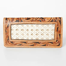 Load image into Gallery viewer, Western Hand Tooled Leather Wallet Purse, Leather Crossbody Purse, Genuine Leather Bag, Genuine Cowhide Bag, Western Purse, Luxury Wallet
