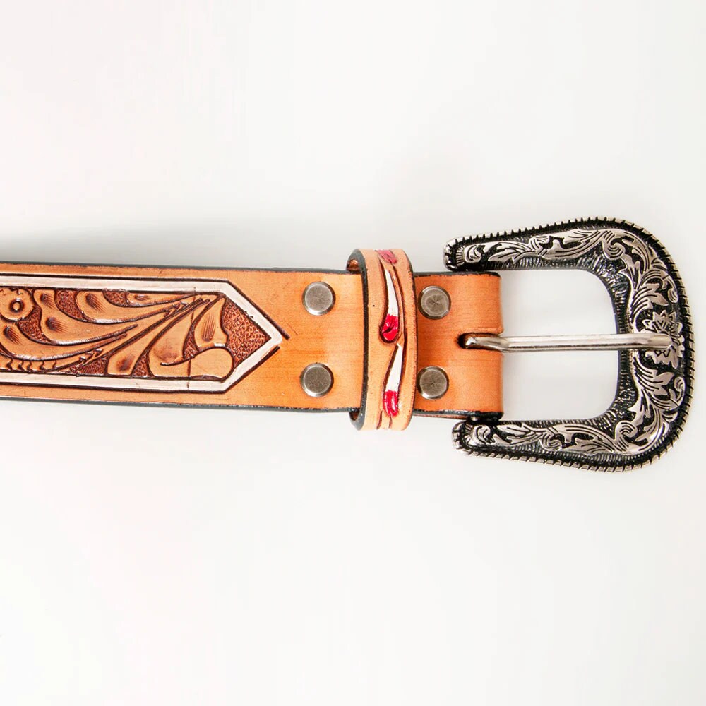 Ace of Hearts Hand Tooled Leather Belt - Shop Dodi Jo's