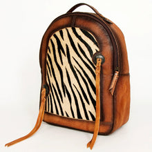 Load image into Gallery viewer, Leather Backpack Women, Leather Backpack Purse, Leather Backpack, Western Purse, Small Leather Backpack, Cowhide Backpack, Cowhide Purse
